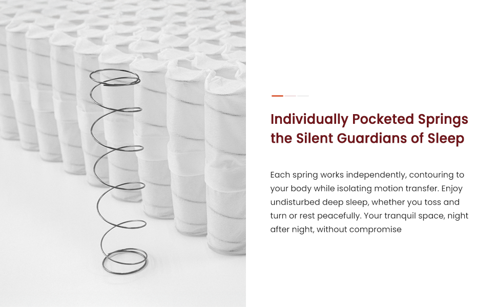 Individually pocketed springs, the silent guardians of sleep