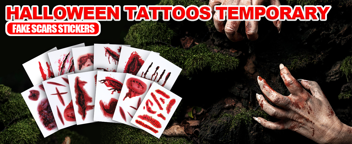 Halloween face tattoos