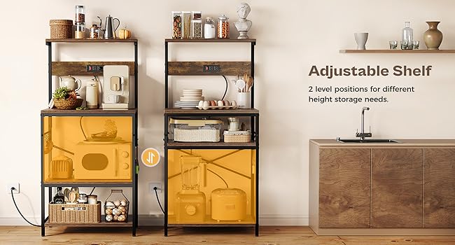 bakers rack with power outlet