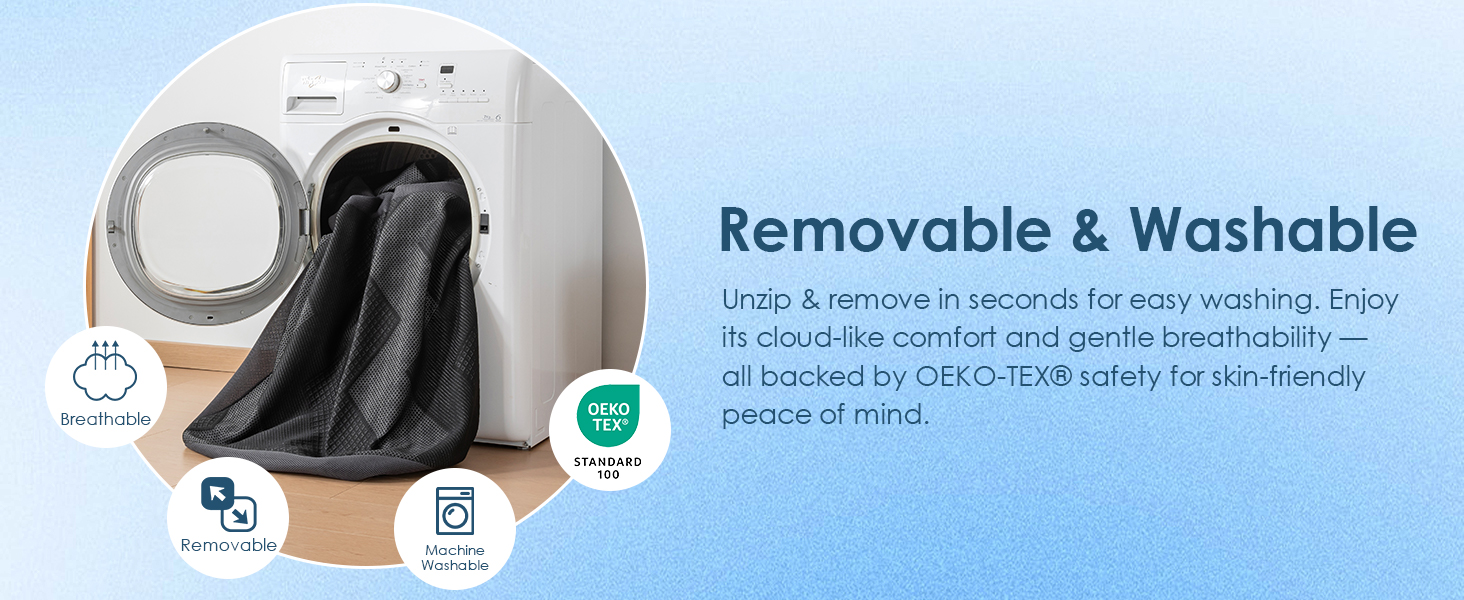 machine washable removable soft breathable