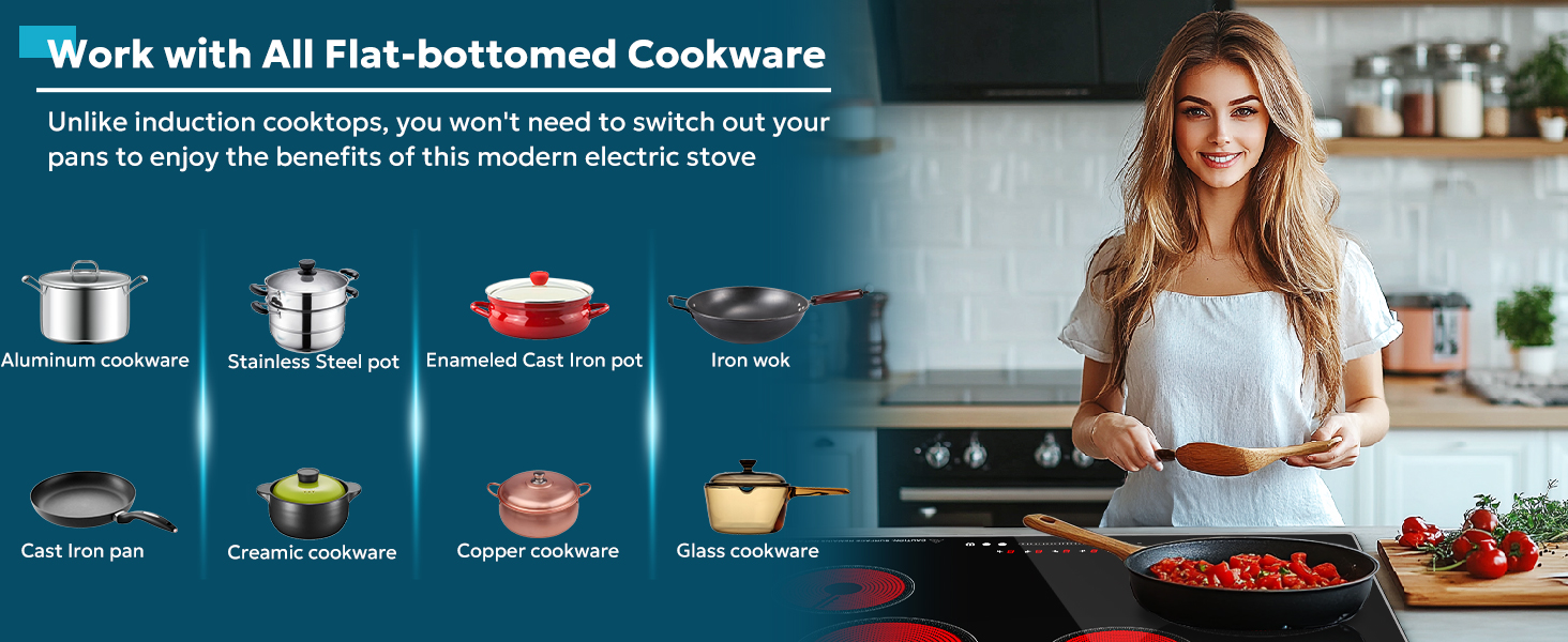 Work with All Flat-bottomed Cookware