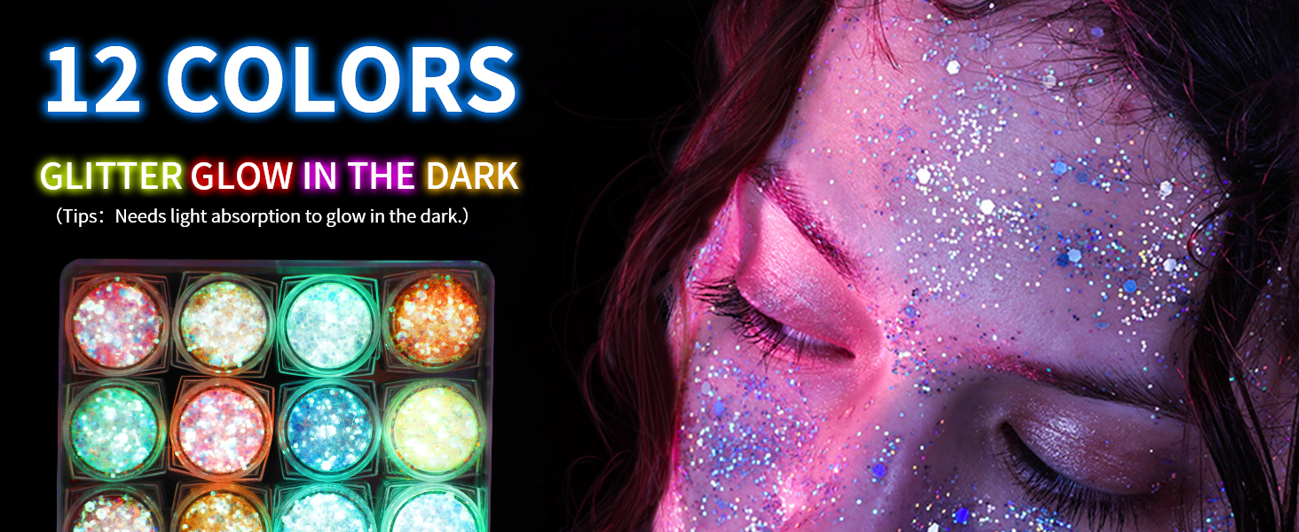 glow in the dark body glitter gel