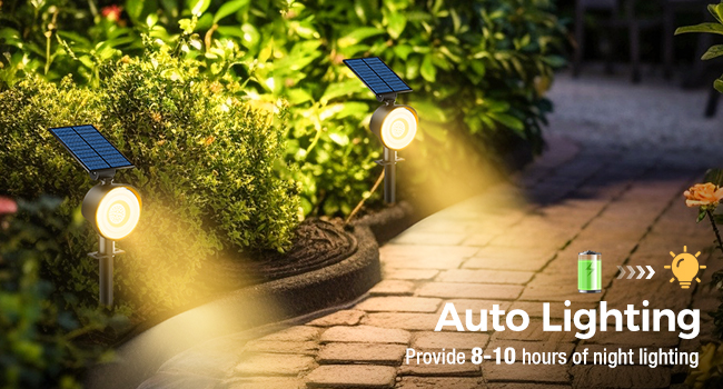 an led solar light in a garden