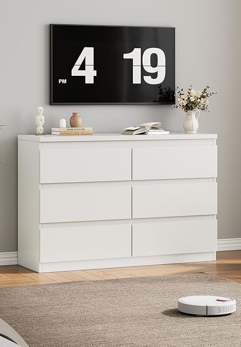 white 6 drawer dresser