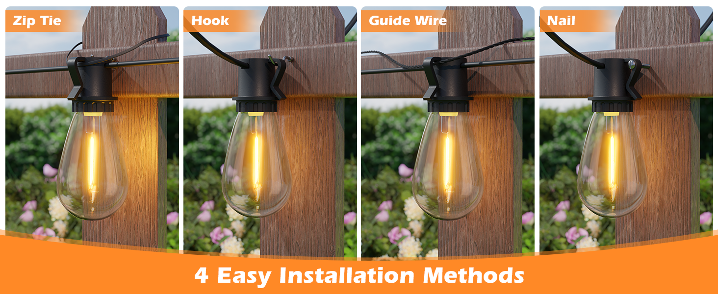 hanging outdoor string lights 96feet