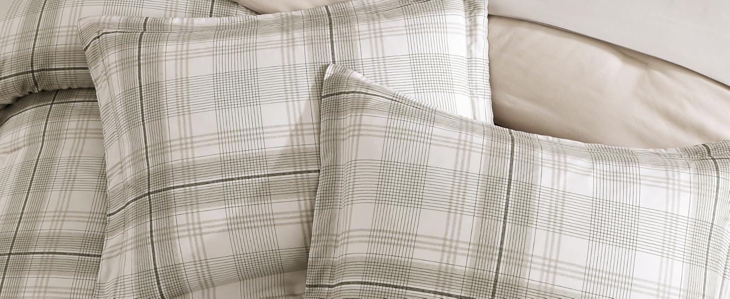 khaki plaid comforter set