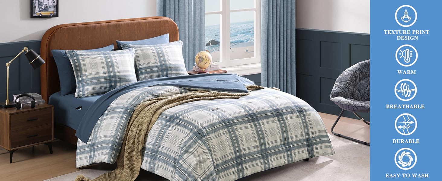 blue grey bedding sets 7 piece