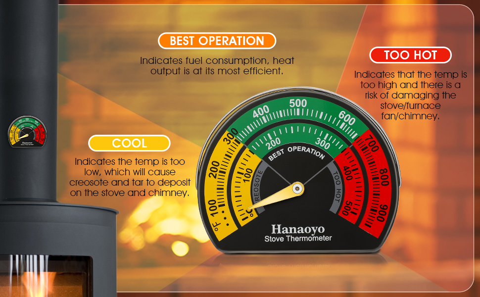 wood stove thermometer magnetic