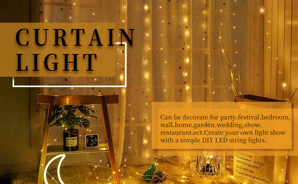 Warm White Curtain Lights