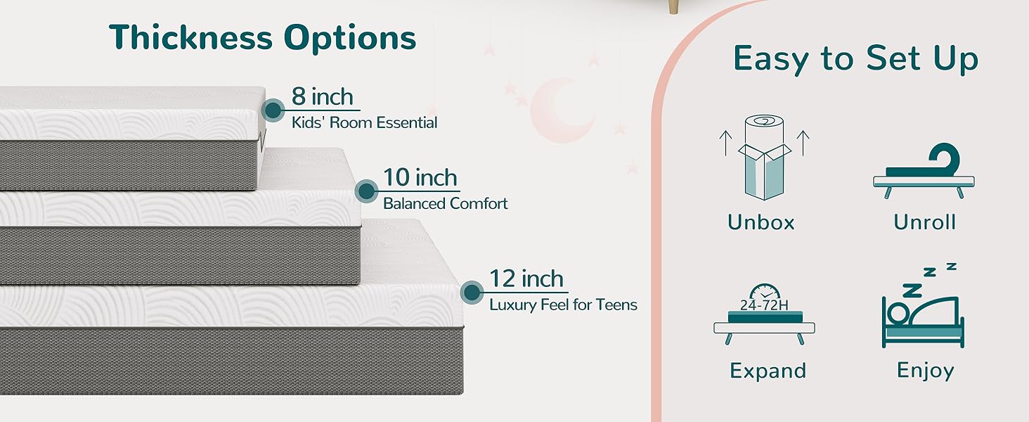 twin xl size gel memory foam mattress 8 10 12 inch single bed cooling mattresses in a box