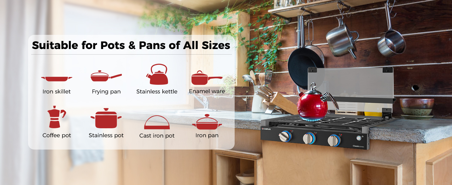 Suitable for Pots & Pans of All Sizes