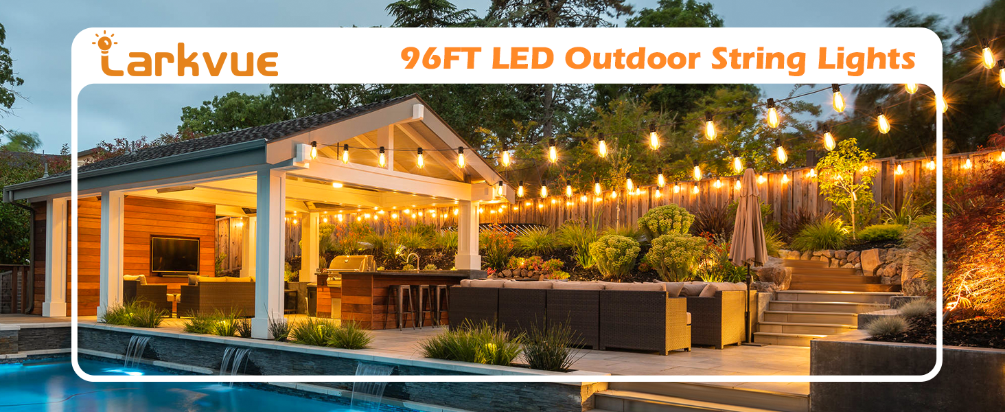 outdoor string lights 96feet