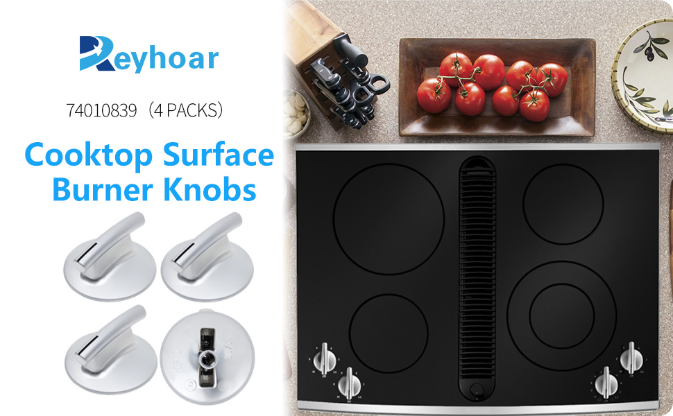 74010839(4 PACKS) Cooktop Surface Burner Knobs