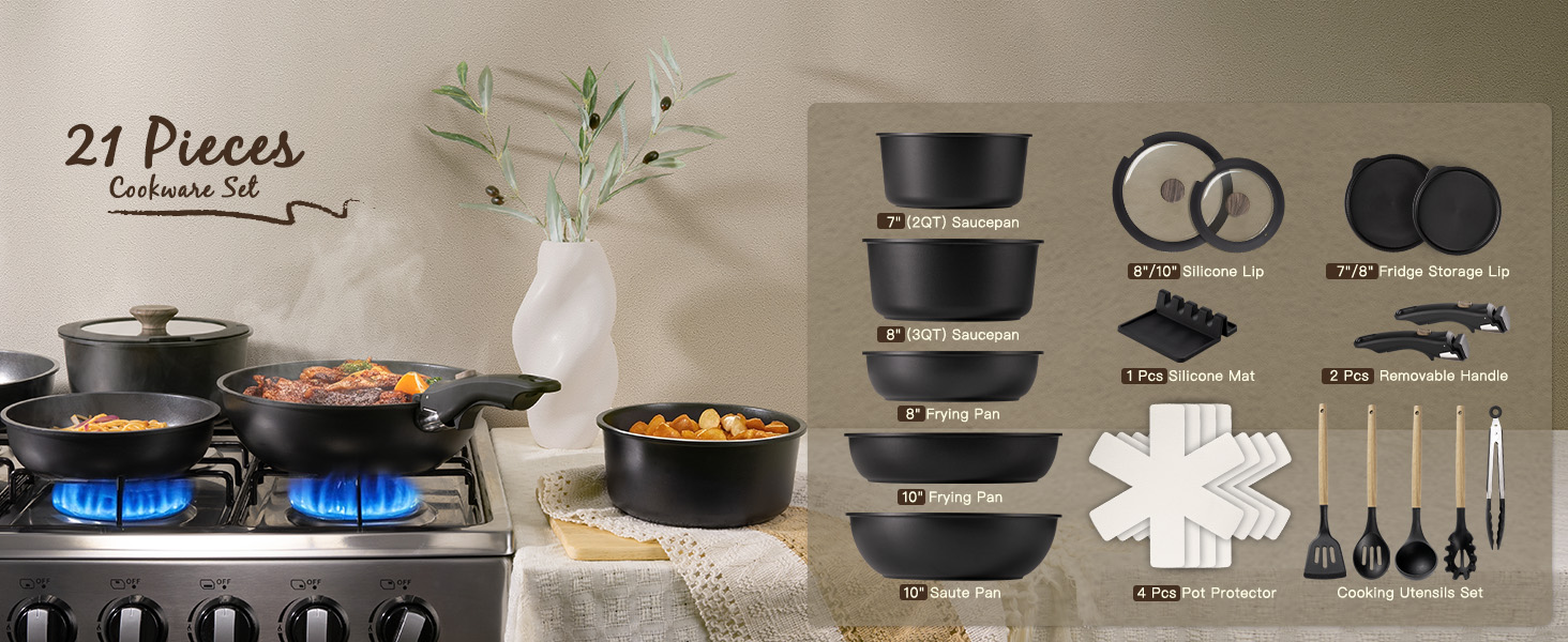 pots and pans set non stick