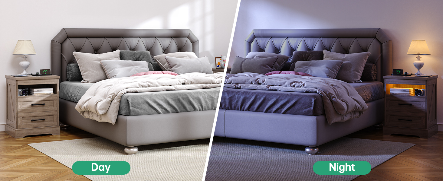 18&#39;&#39; Nightstand with LED Lights