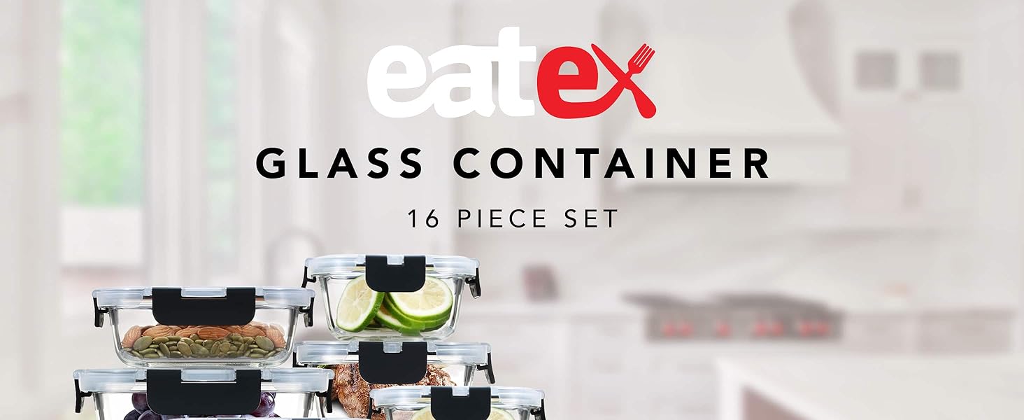 16 piece eatex glass container