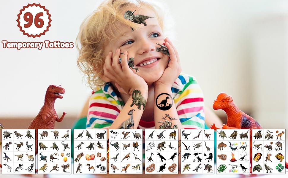 Dinosaur 3D Tattoos for Kids Fun Temporary Tattoo Stickers for Birthday Party Favors