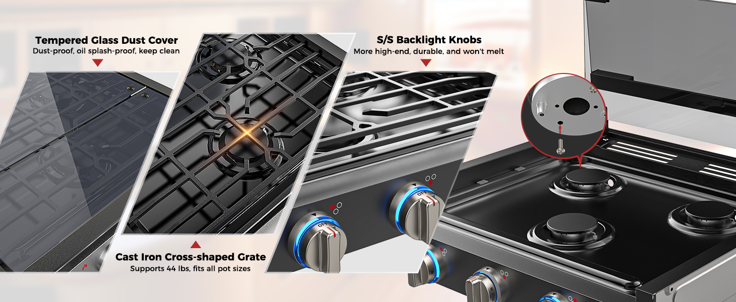RV Propane Cooktop Details