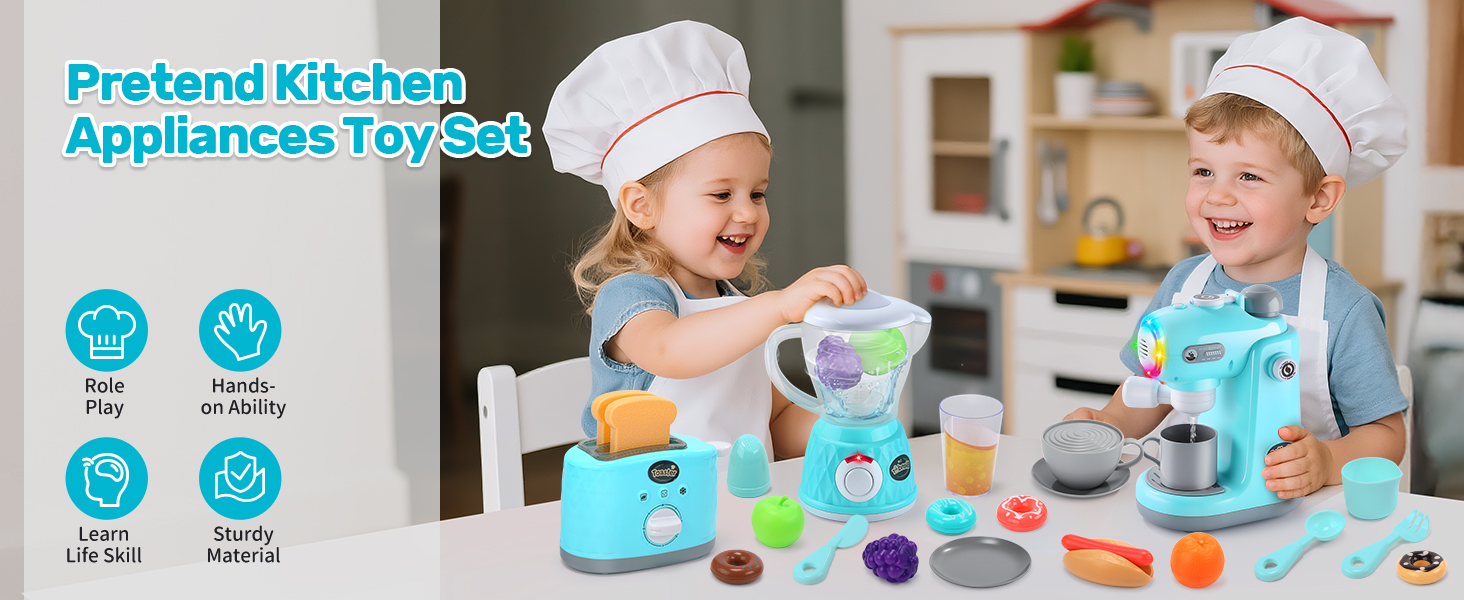 CUTE STONE Play Kitchen Appliances Toy Set