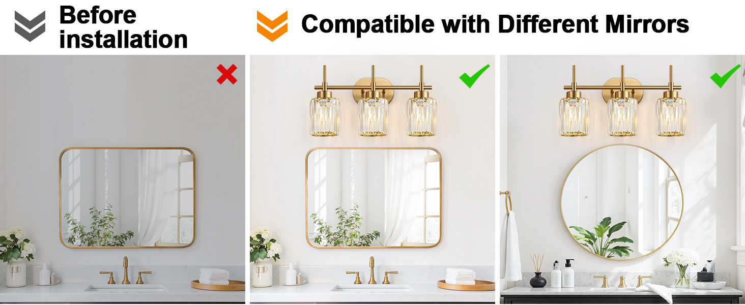 bathroom light fixtures over mirror