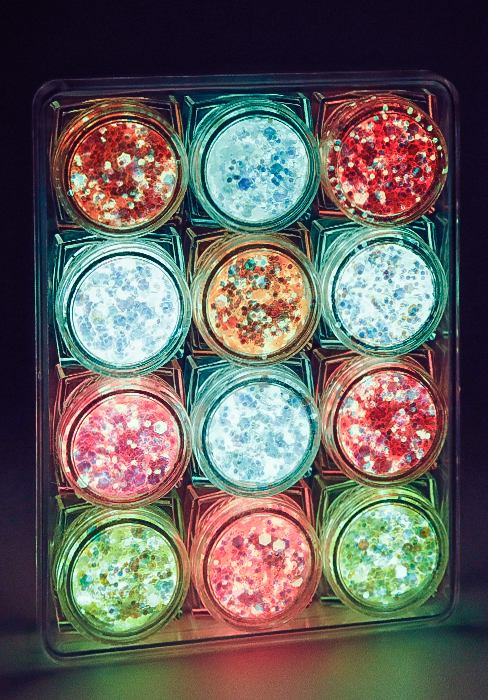 12 Colors & Shapes Glitter Gel