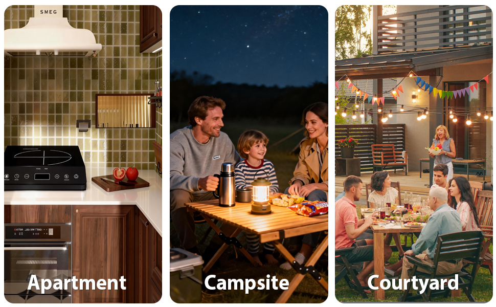 portable induction cooktop for apartment, campsite courtyard, patio