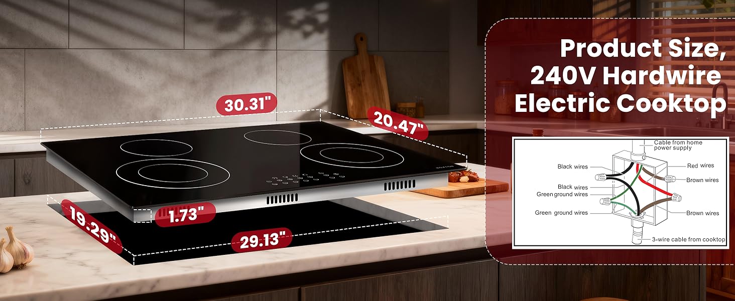240v electric cooktop