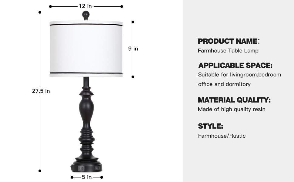 Black Lamps Set of 2