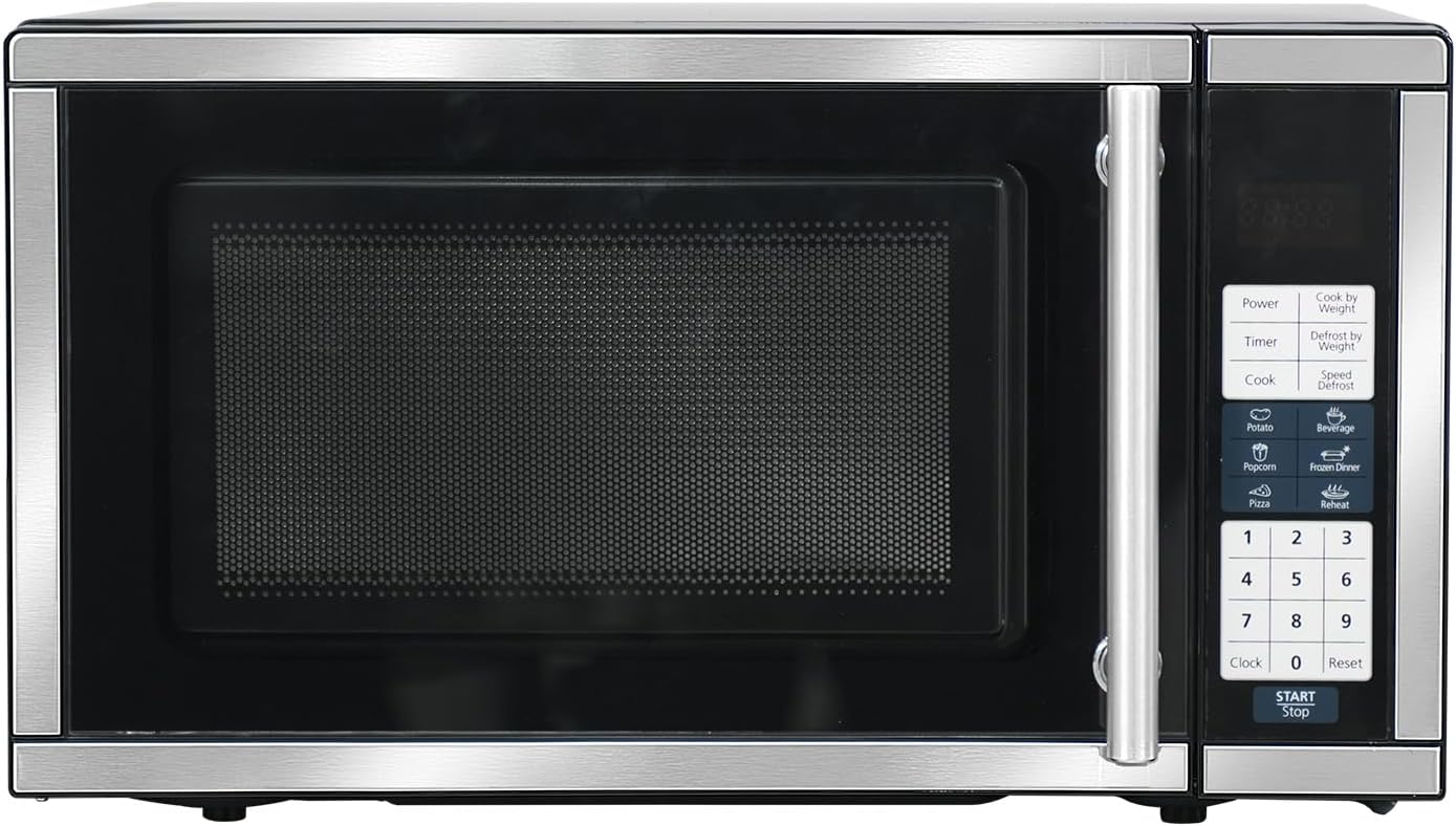 Small Microwave Countertop 0.7 Cu.Ft Compact Microwaves 700W, 6 Auto Menus with One-Touch Express Cook, Child Lock, for Apartment Dorms Small Spaces