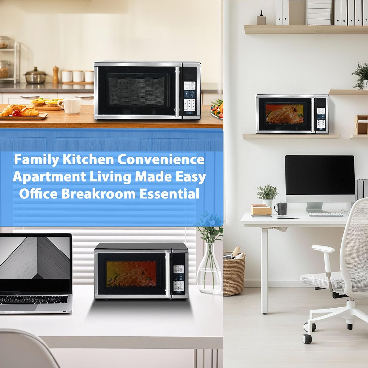 Small Microwave Countertop 0.7 Cu.Ft Compact Microwaves 700W, 6 Auto Menus with One-Touch Express Cook, Child Lock, for Apartment Dorms Small Spaces - Image 7