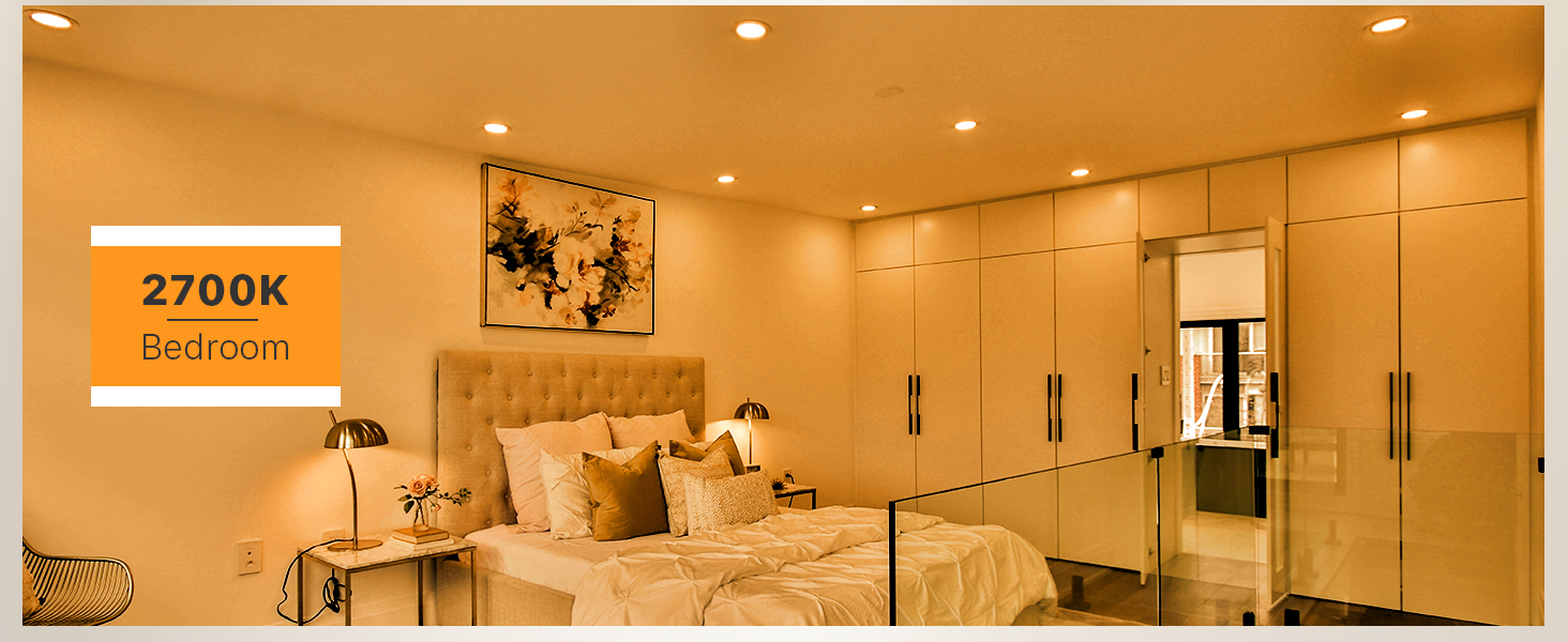 Bedroom recessed lighting 2700K