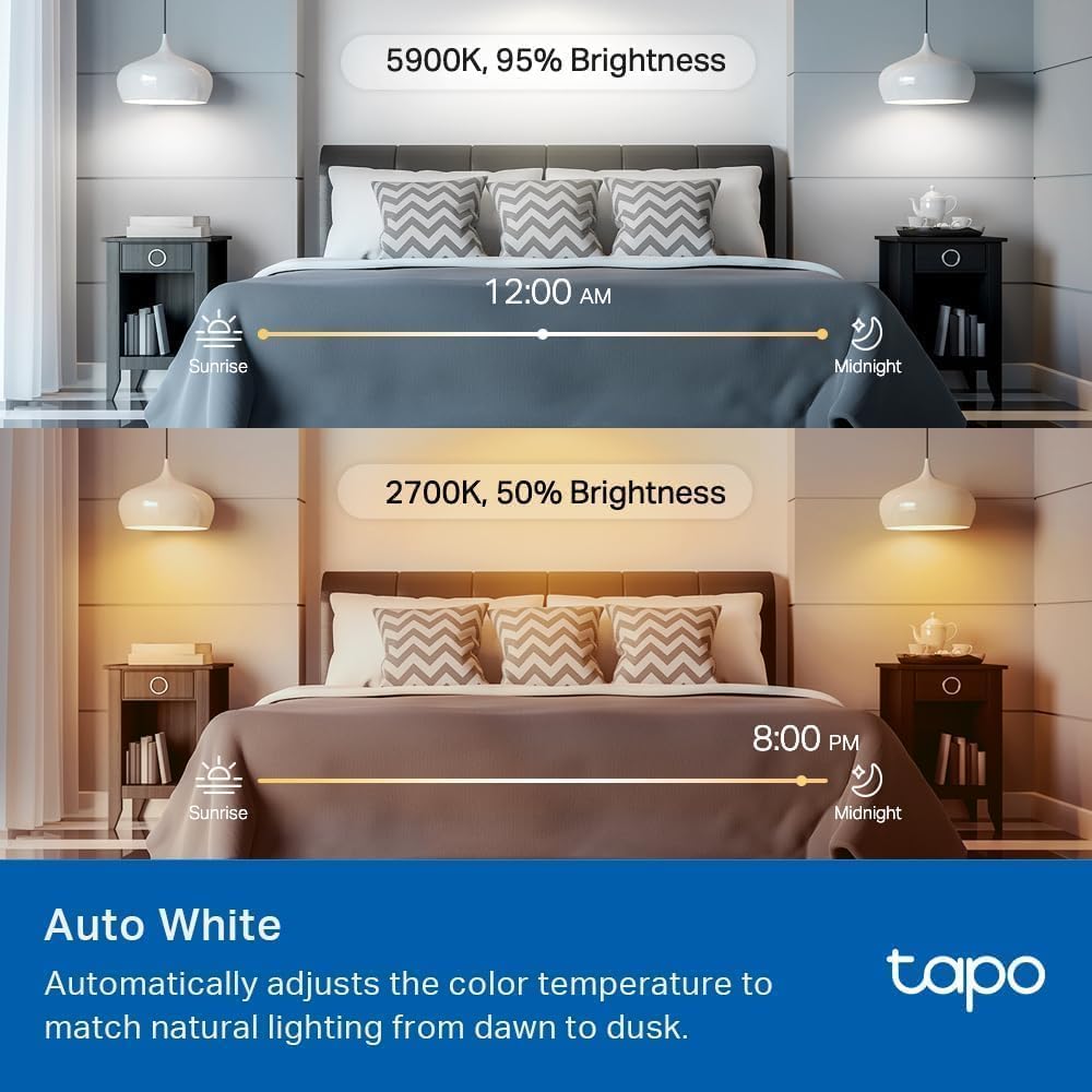 Tapo TP-Link Smart Light Bulbs, 1100 Lumens High Brightness (75W Equivalent), Matter-Certified, 16M Colors WiFi Light Bulb, Dimmable, Works w/Siri, Alexa & Google Home, A19 E26, L535E(4-Pack) - Image 8