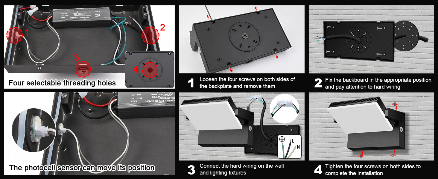 120w wall pack with photocell