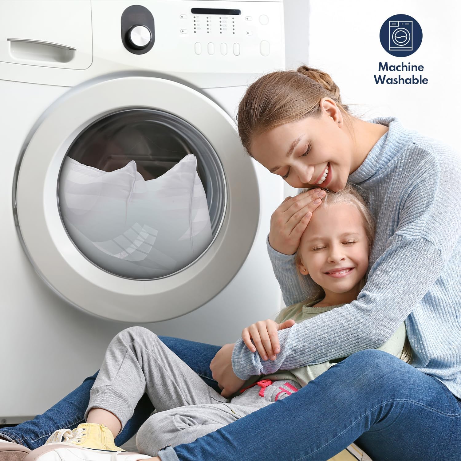 DIORIS Pillows Queen Size Set of 2 - Luxury Hotel Collection Bed Pillows for Sleeping, Supportive Fluffy Down Alternative Microfiber Filled for Back, Stomach Sleepers, Breathable & Skin-Friendly - Image 8