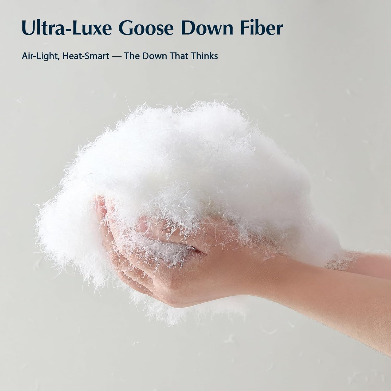 Pacific Coast Goose Feather Down Fiber Comforters Queen Size, Extra Fluffy White Duvet Insert, Ultra-Soft, Breathable, All Season Hotel Luxury Bedding Comforters, 8 Corner & Center Loops (90"x90") - Image 3