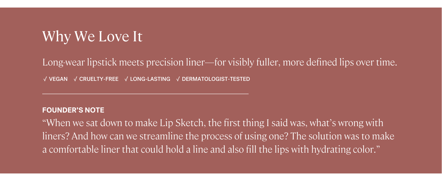 ILIA Lip Sketch is vegan, cruelty-free, long-lasting, and hydrating.