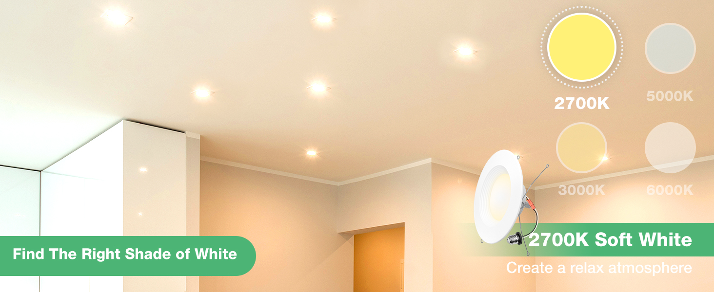 6 inch retrofit led recessed lights soft white 2700k for living room