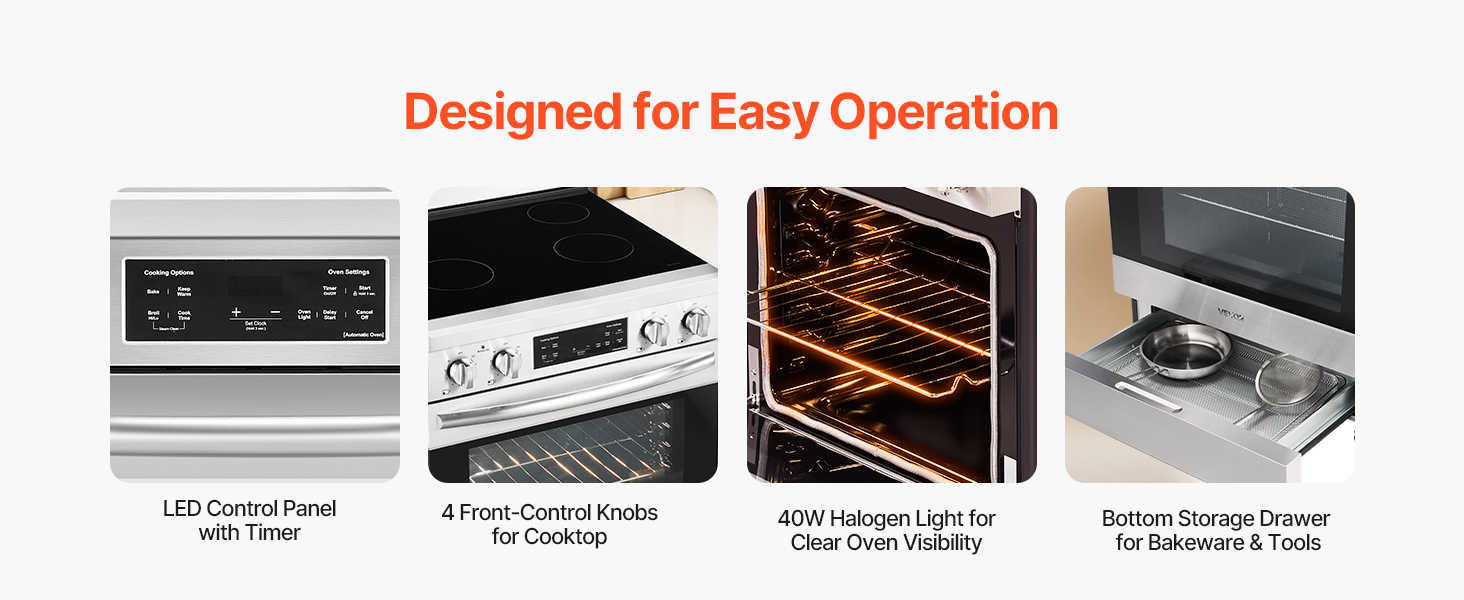 electric range with oven