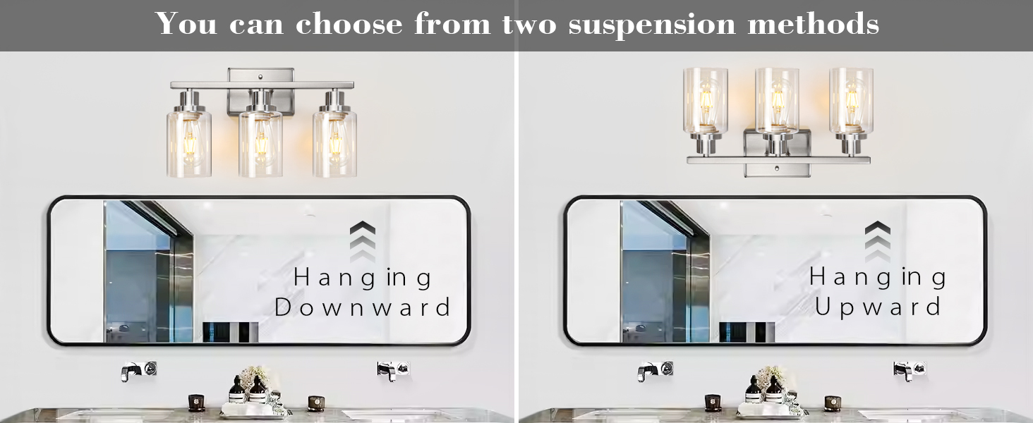 You can choose from two suspension methods, upward or downward