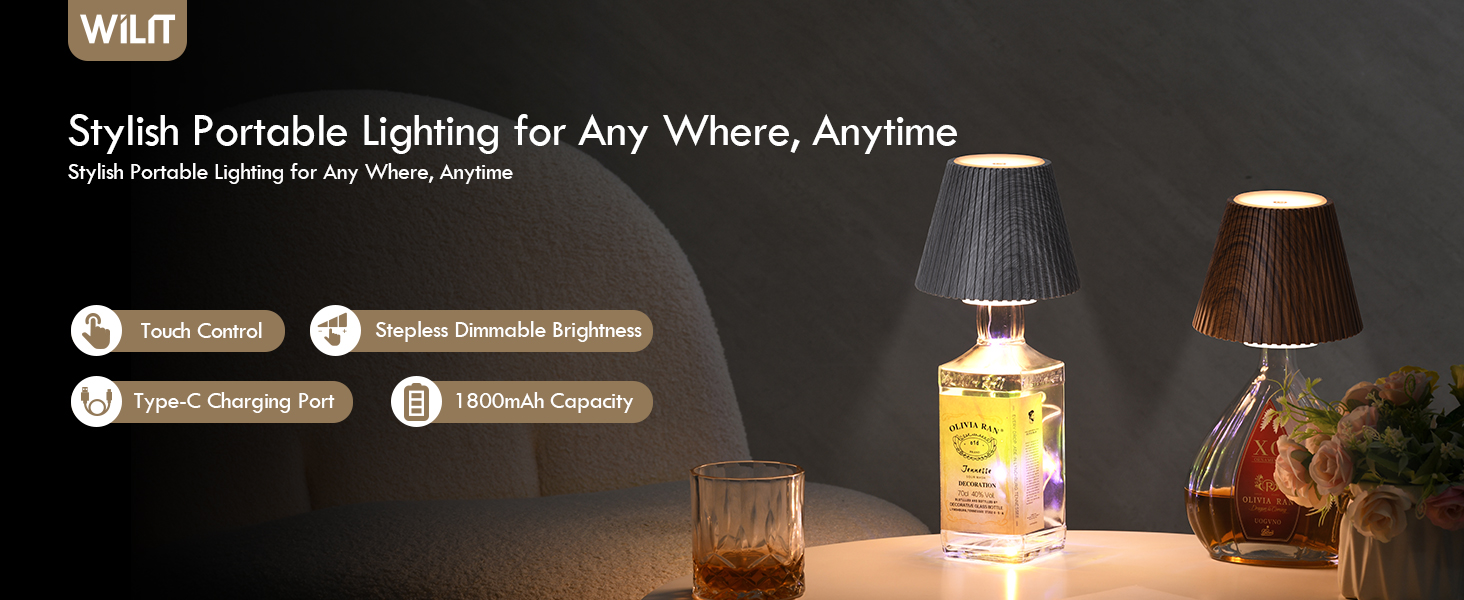 WILIT Rechargeable Cordless Table Lamp