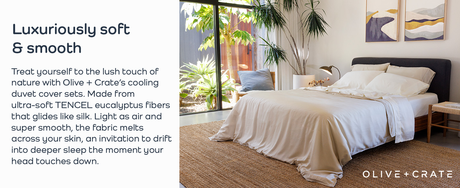Cooling, breathable eucalyptus duvet designed to regulate temperature for deeper, restful sleep.