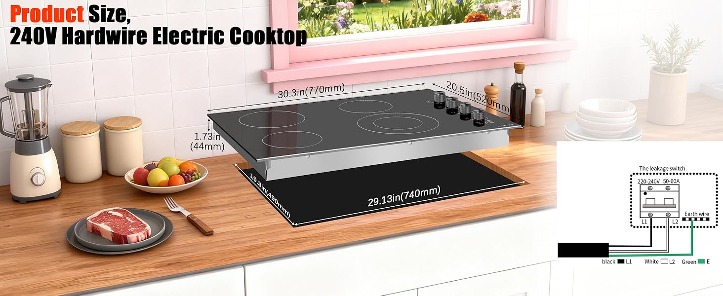 240v electric cooktop