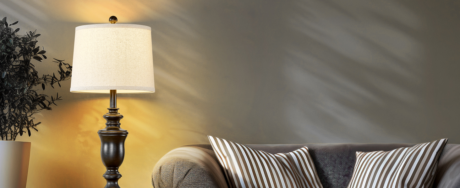 Farmhouse Table Lamps Set of 2 Bedside Lamp