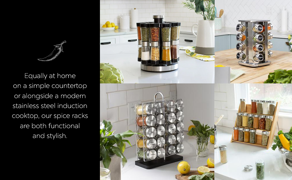 Counter-top and drawer spice organizers