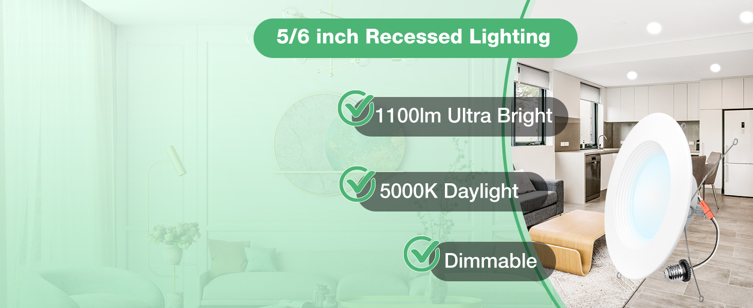 6 inch retrofit led recessed lighting daylight 5000k cool white