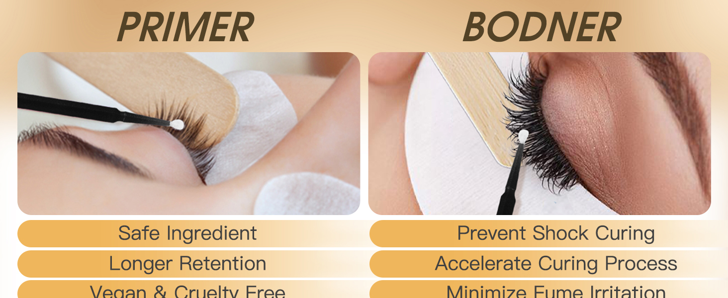 eyelash extension primer and eyelash extension bonder