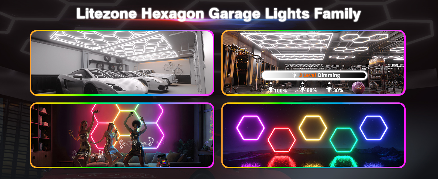 hexagon garage light