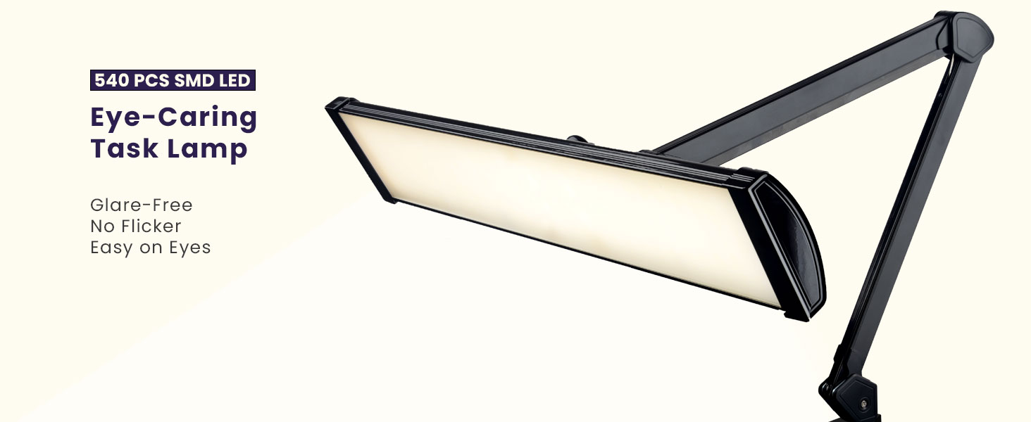 Ultra 3,500 Lumen LED Desk Lamp, 3 Light Modes, Dimmable, 45W, 26 Inch Wide Metal Shade