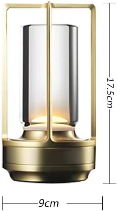 Portable Metal Table Lamp for Indoor/Outdoor ,Rechargeable Cordless LED Lamp, 3-Colour Infinitely Dimming Battery Powered Small Desk Lamp, Restaurant/Bedroom/Bar/Coffee Shop/Camping Light (Gold) - Image 6