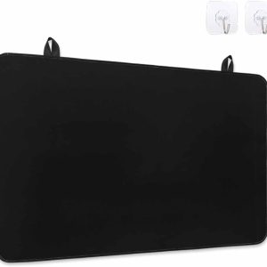 Stove Top Covers for Electric Stove 31x24 Inches, Black HeatResistant Glass Cooktop Protector, Pure Black Solid Color Simple Minimalism Art Ceramic Stovetop Countertop Covers Mat, Oven Cover